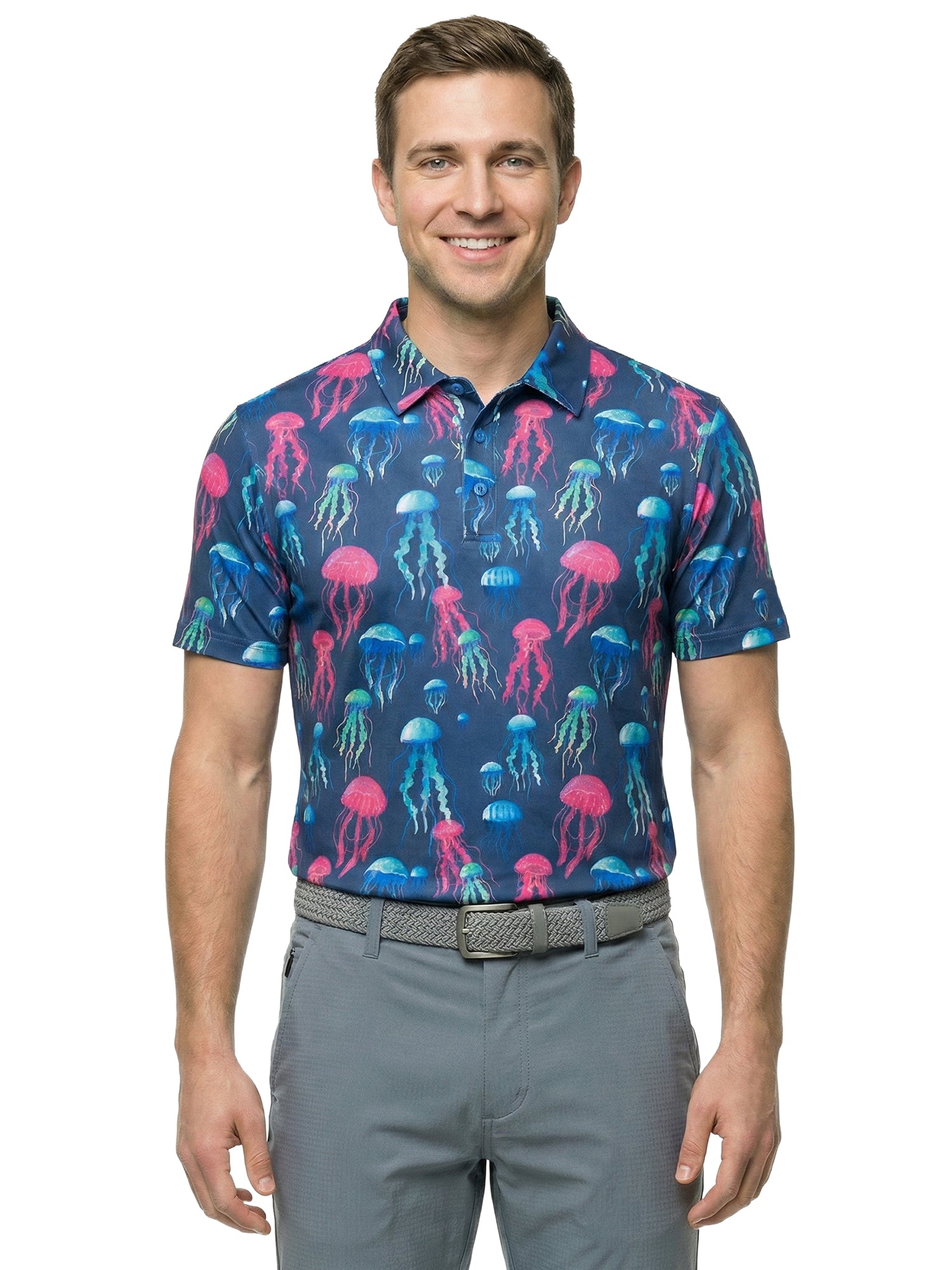The G.O.A.T. Polo - Sea Jellies - Medieval Blue