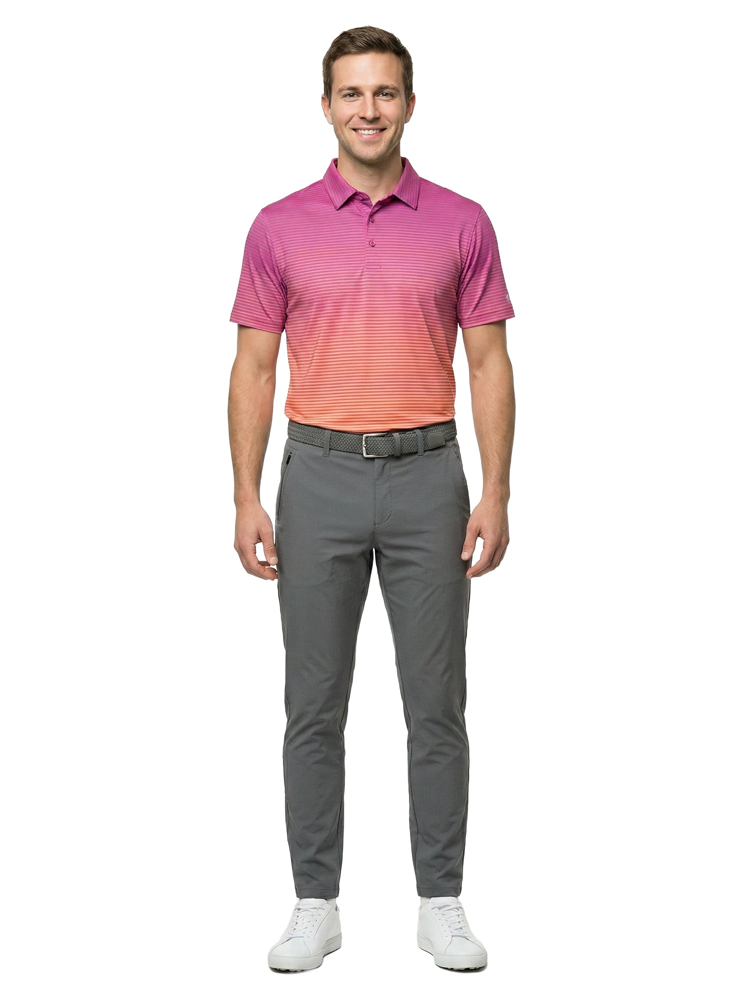 The G.O.A.T. Polo - Ombre Stripe - Electric Purple/Pink