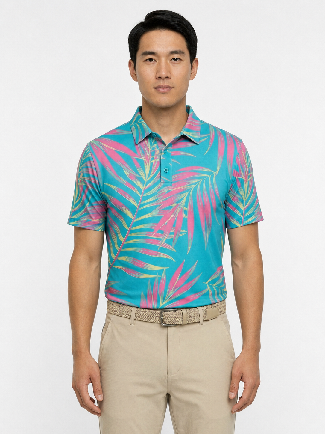 The G.O.A.T. Polo - Leaves - Bachelor Button