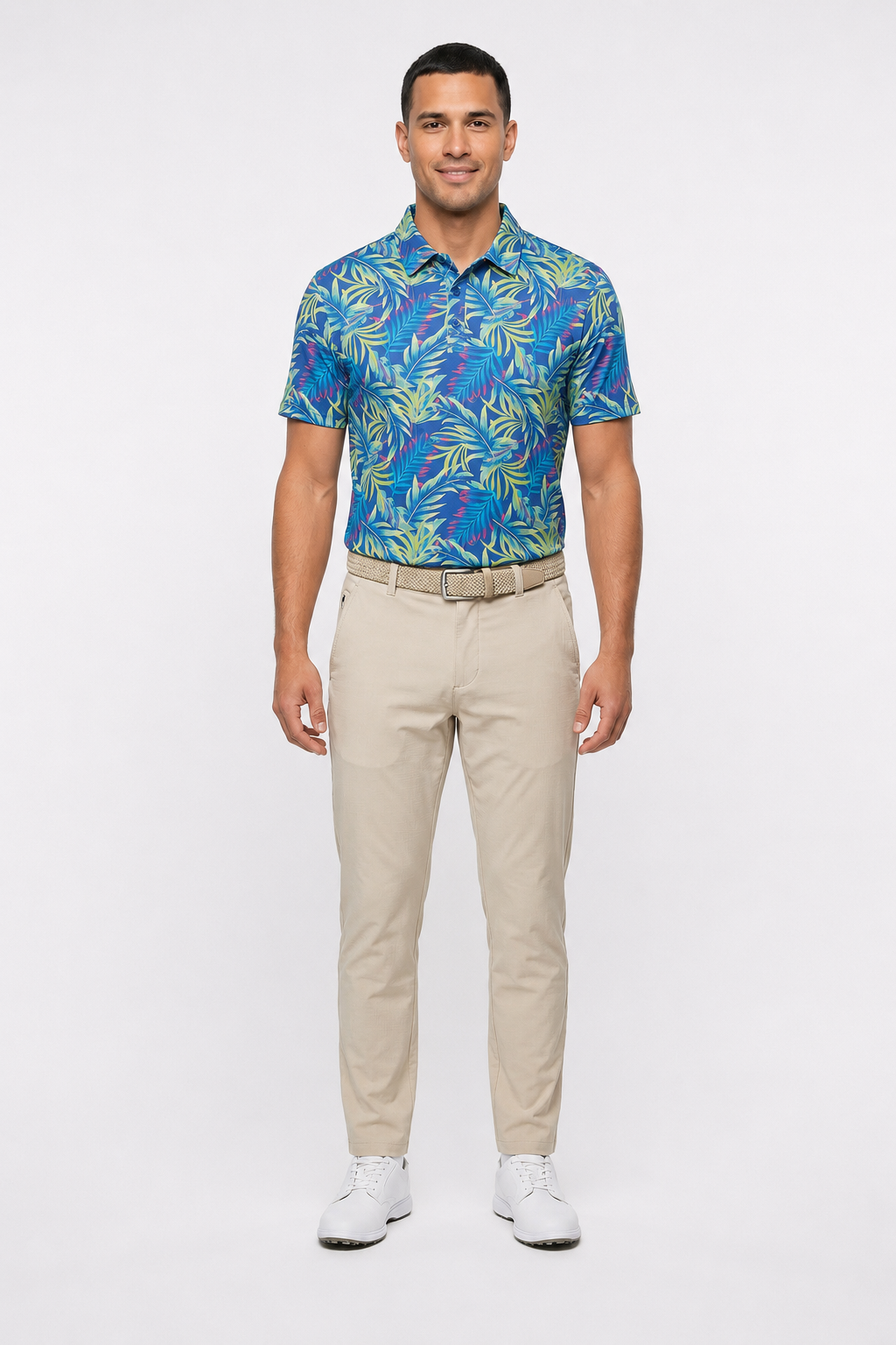 The G.O.A.T. Polo - Jungle Glow - Birdie Blue