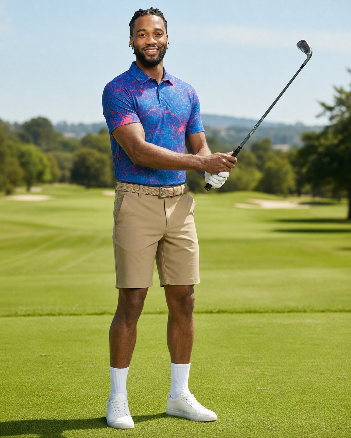 The G.O.A.T. Polo - Layer Tropical - Birdie Blue