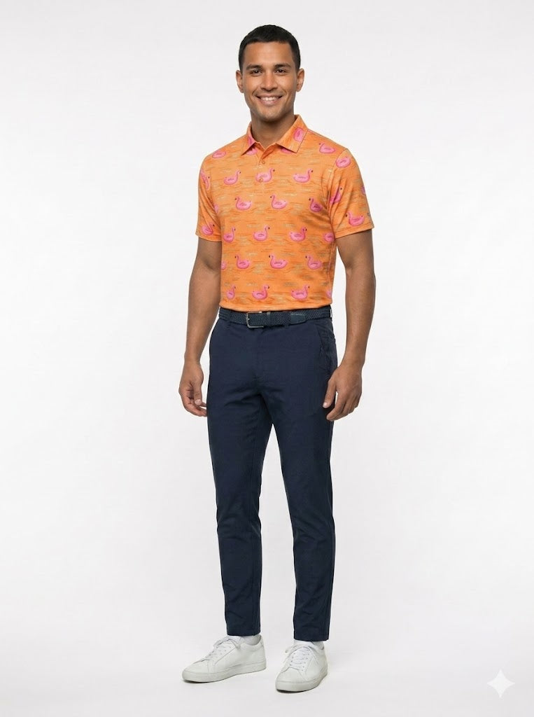 The G.O.A.T. Polo - Flamingo Floatie - Mock Orange