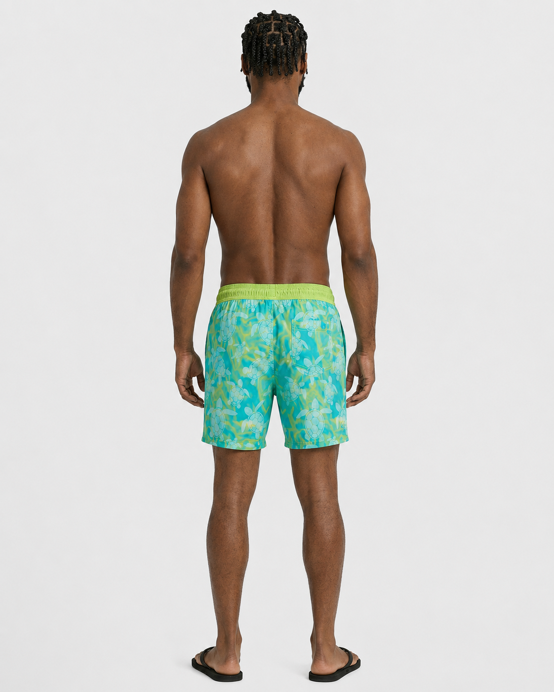 Patrick Swim Short - Swimming Turtles - Sharp Green