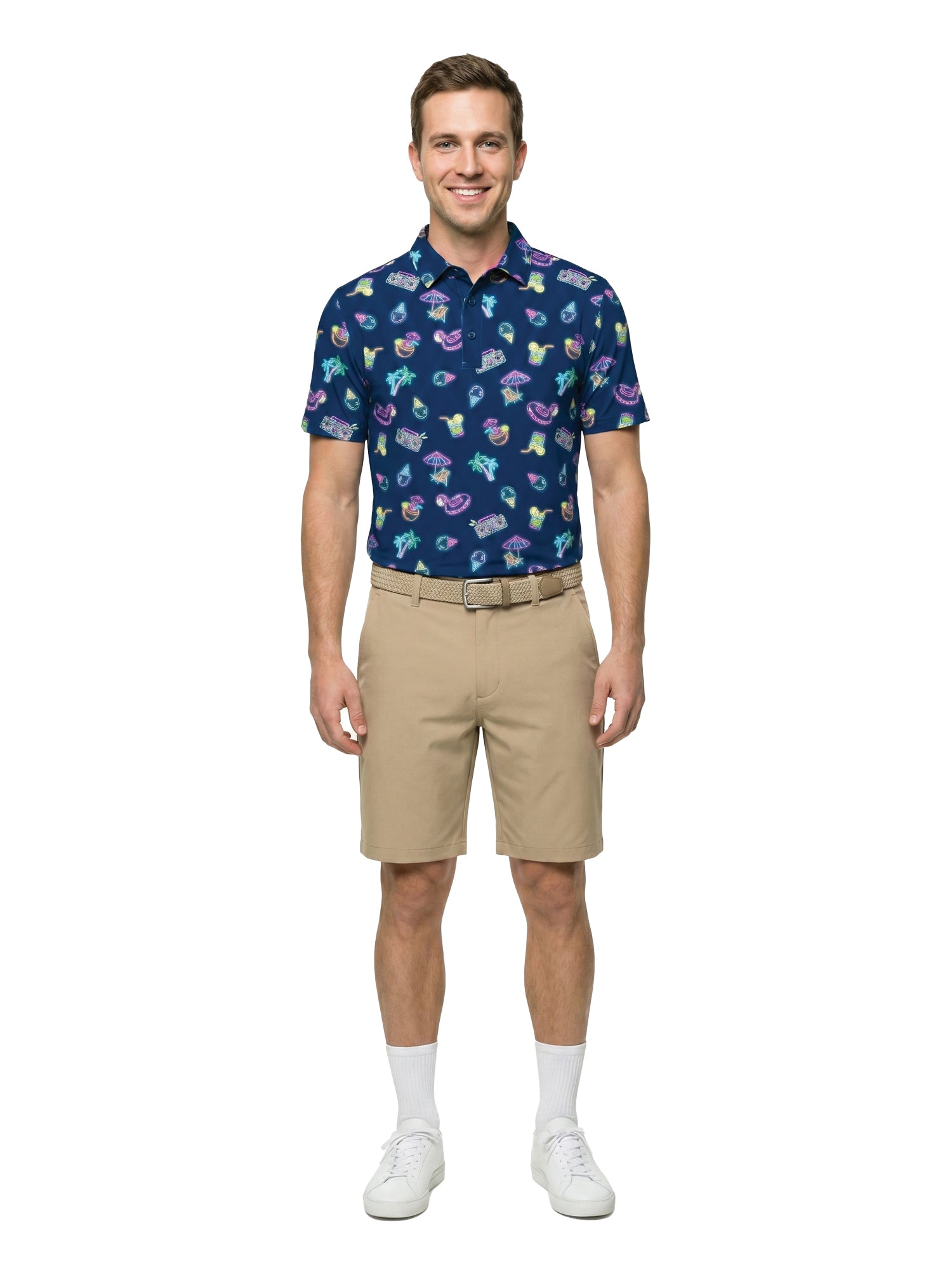 The G.O.A.T. Polo - Neon Pool Party - Sodalight Blue