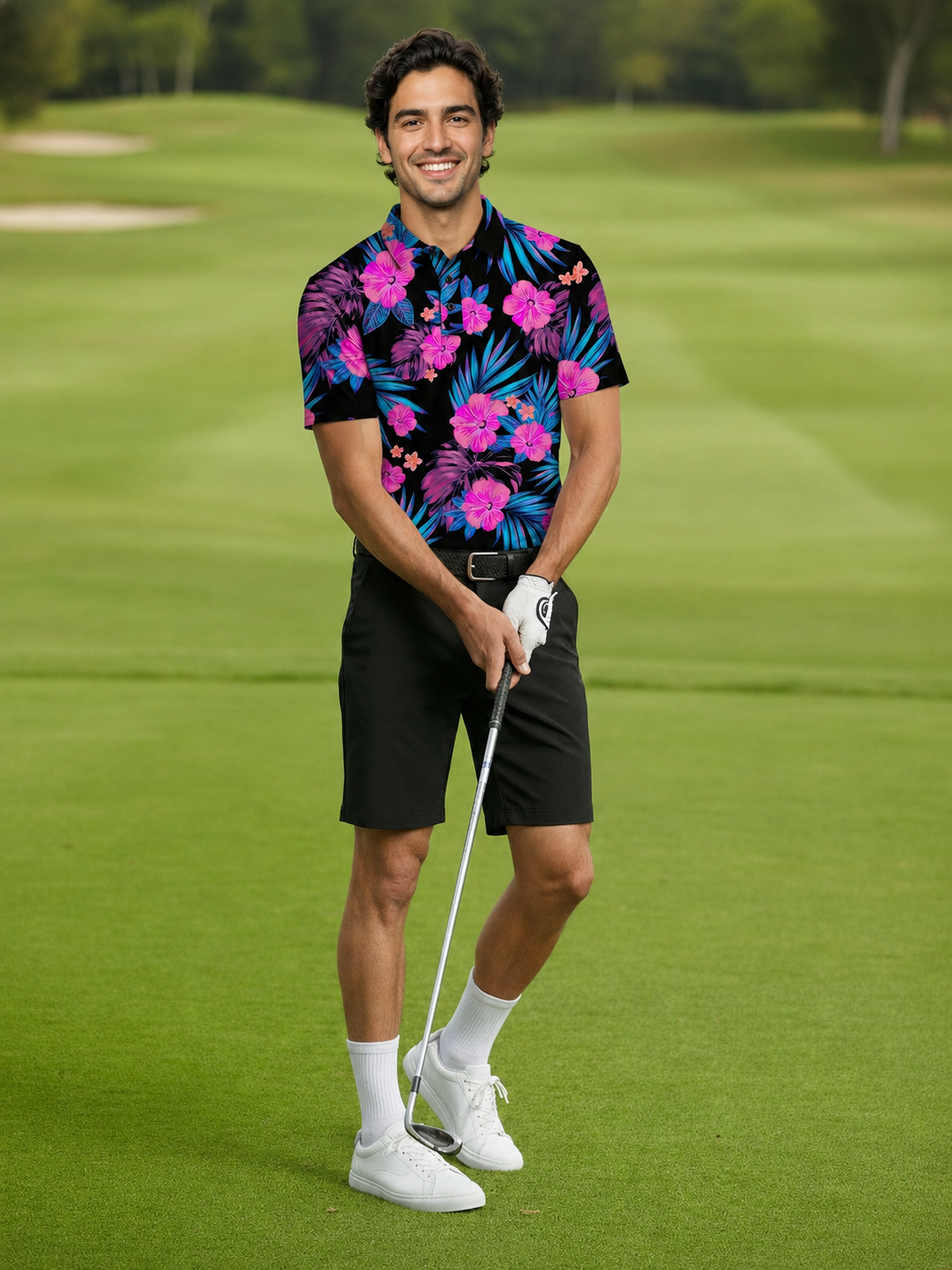 The G.O.A.T. Polo - Hawaiian Dream - Black