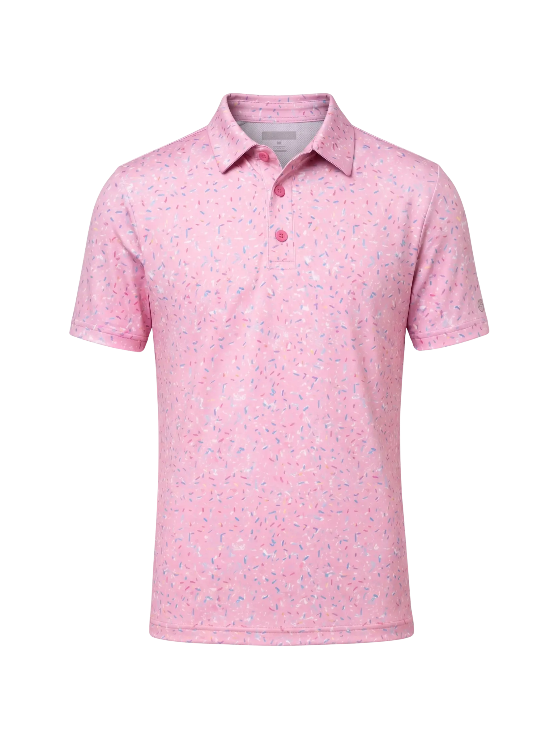 Boys G.O.A.T. Polo - Sprinkle Splatter - Pale Pink