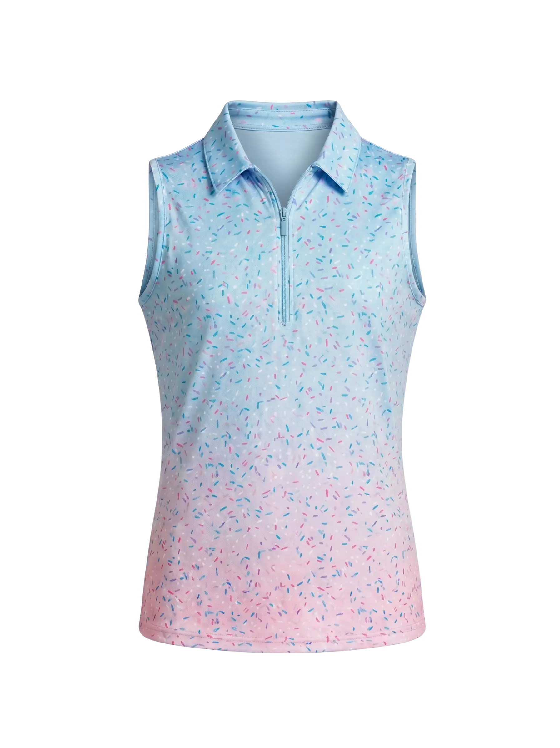 Girls Birdie Polo - Sprinkle Splatter - Bachelor Button/Fuschia Pink