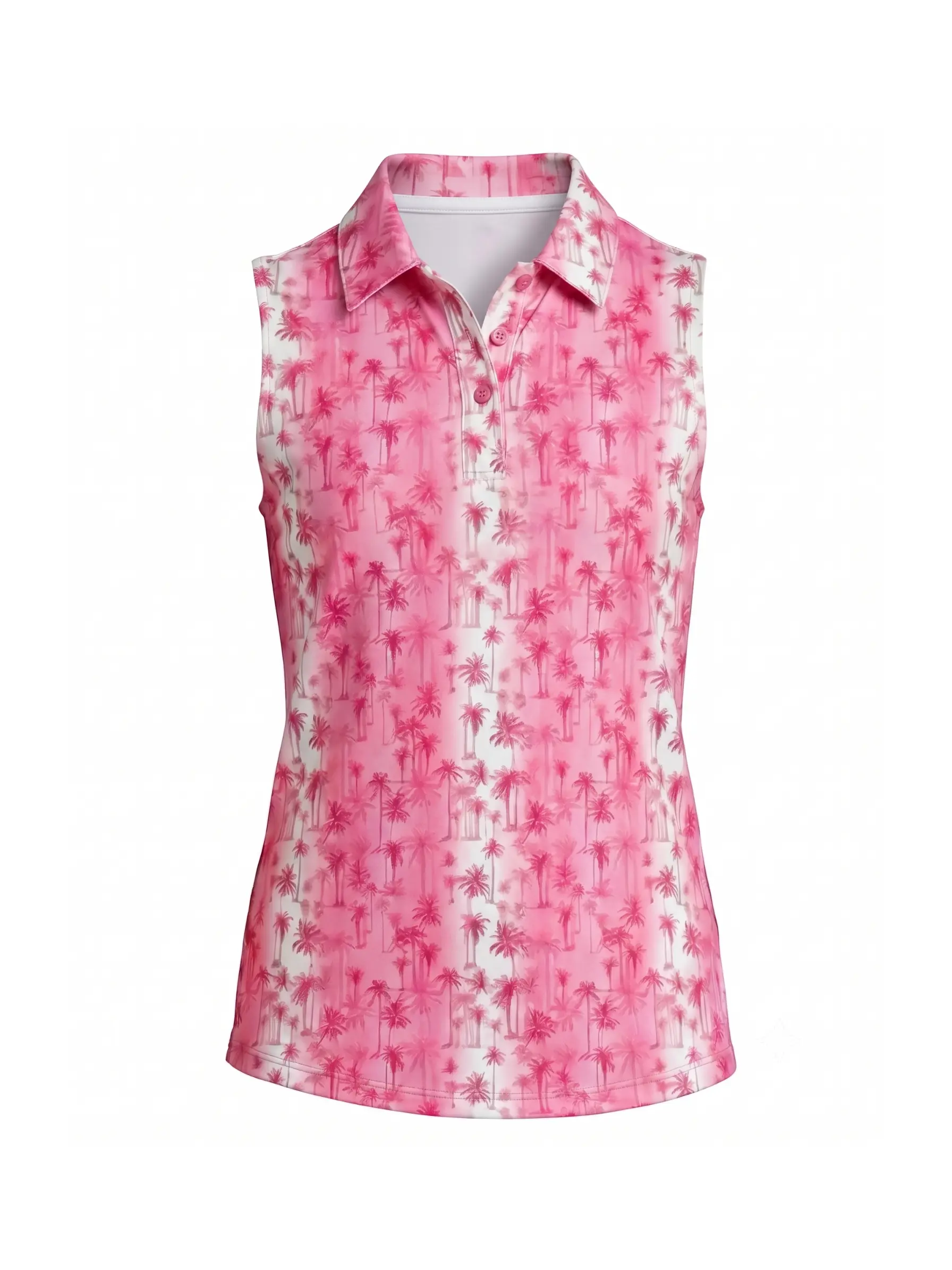 Girls Gemma Polo - Sunset Palms - Fuschia Pink