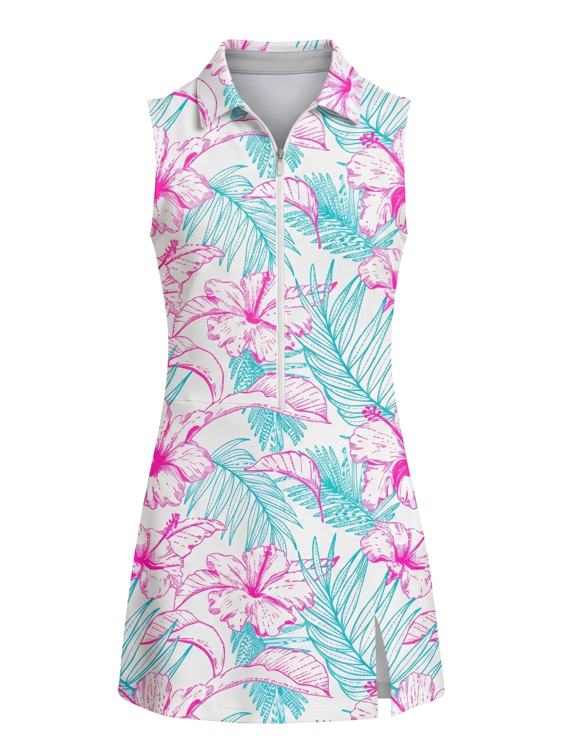 Girls Ida Dress - Hibiscus Tropical - Hot Pink