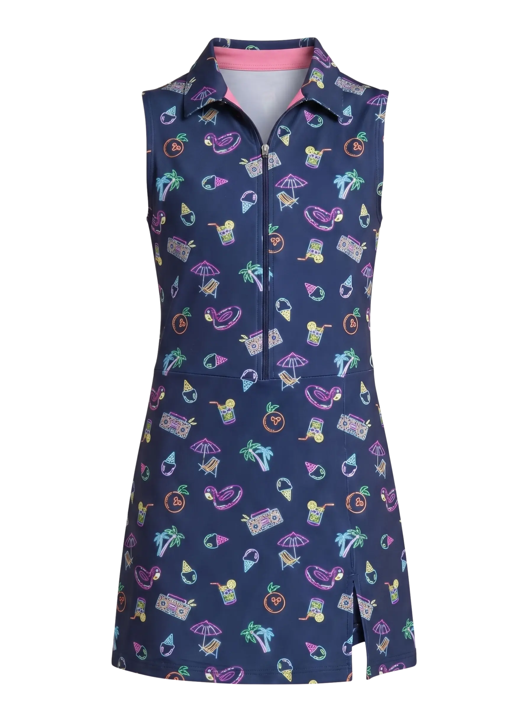 Girls Ida Dress - Neon Pool Party - Sodalight Blue