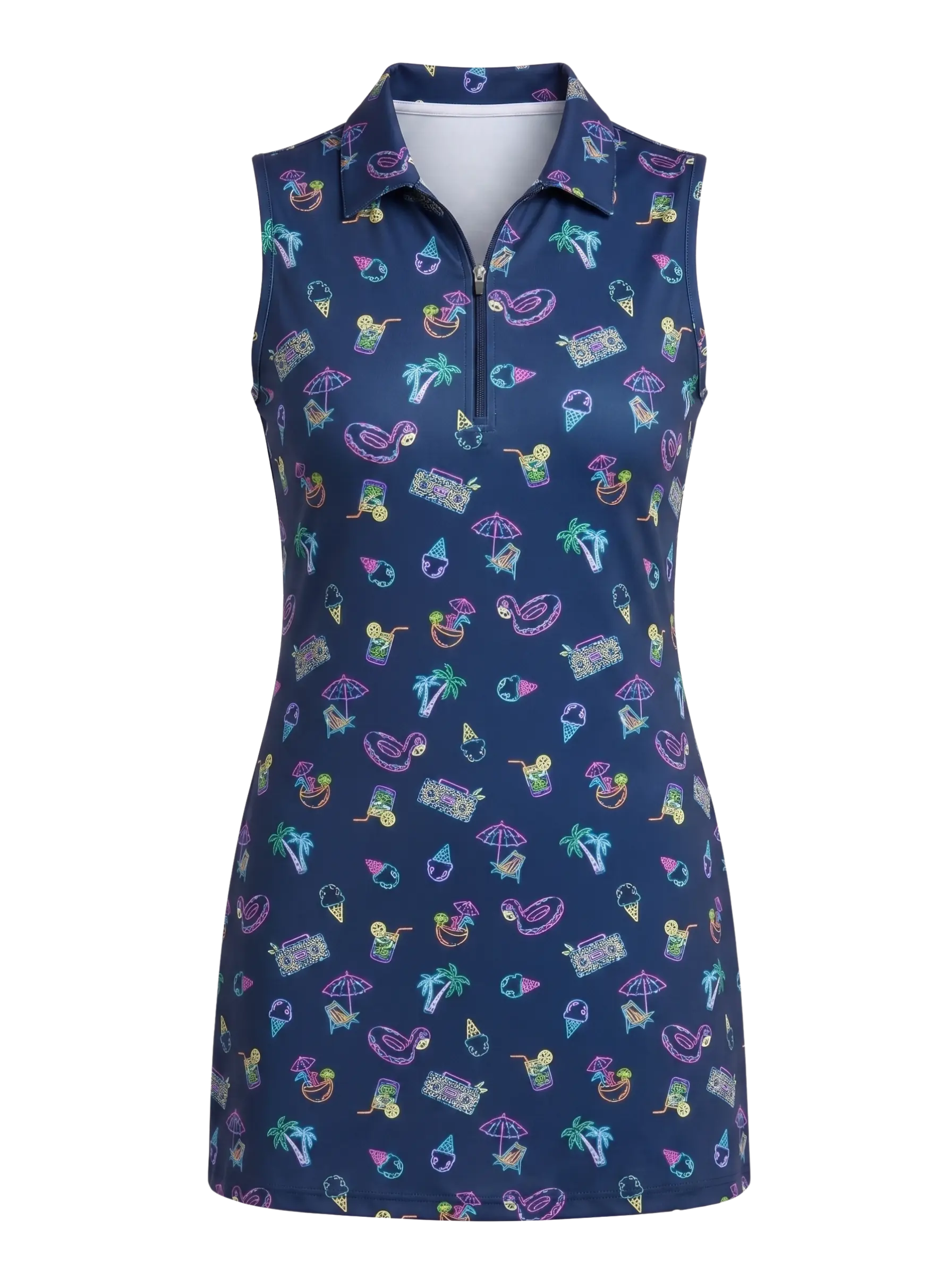 Ida Dress - Neon Pool Party - Sodalight Blue