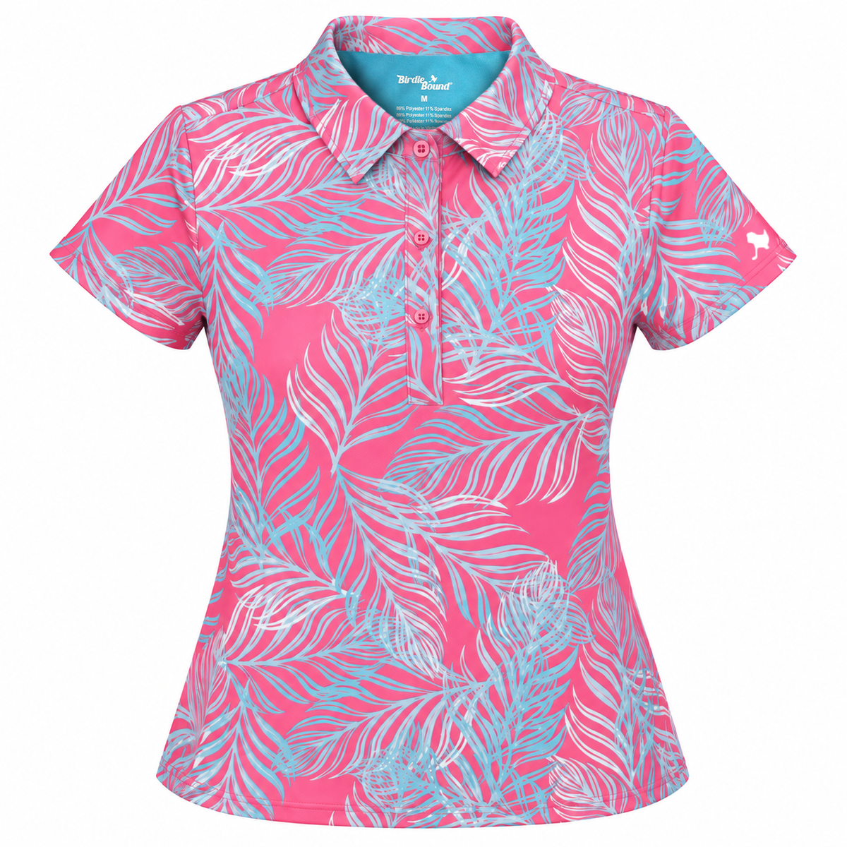 Thanya Polo - LPGA X Birdie Bound - Sky Blue Palm - Carmine Rose