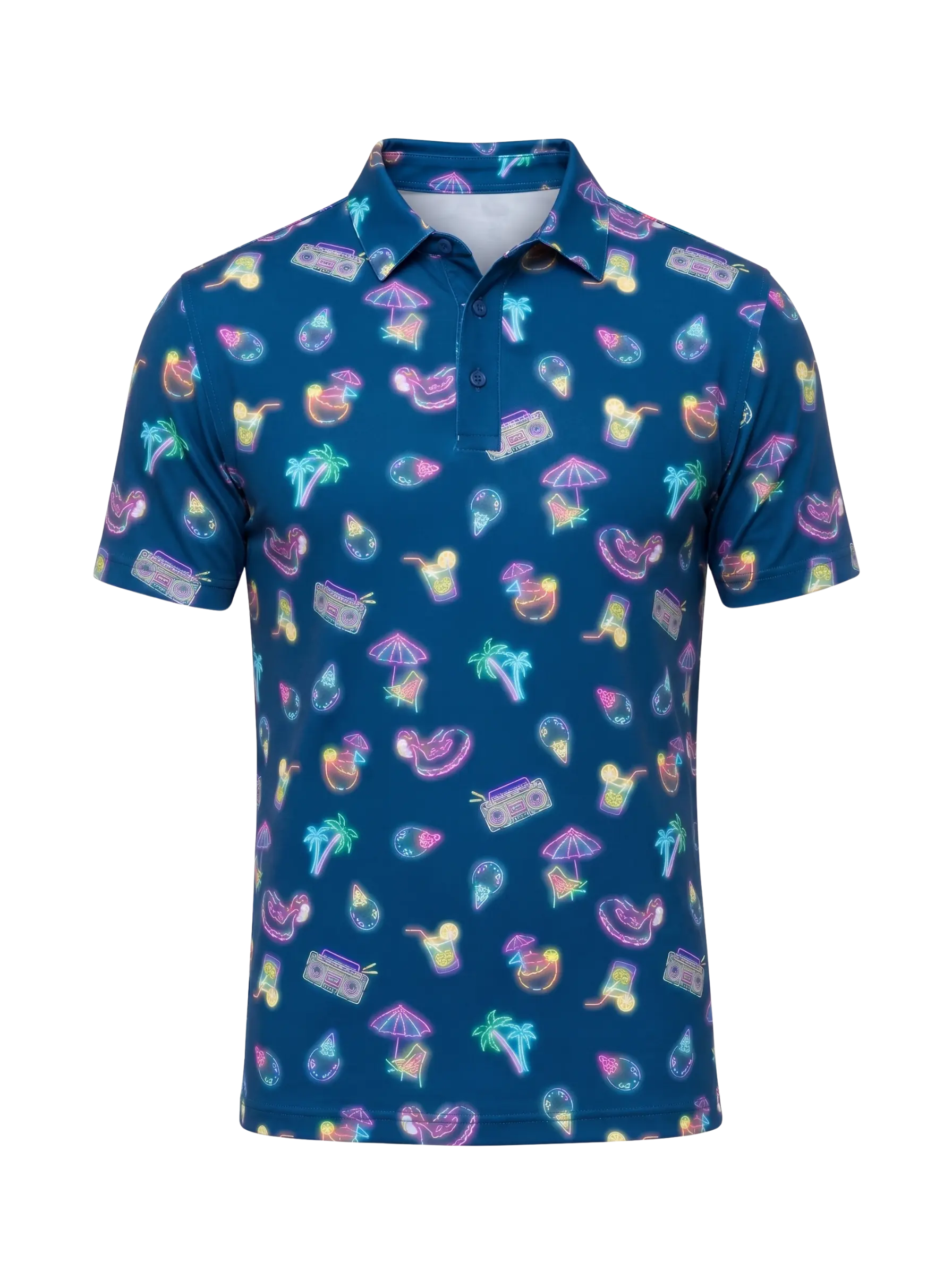 The G.O.A.T. Polo - Neon Pool Party - Sodalight Blue