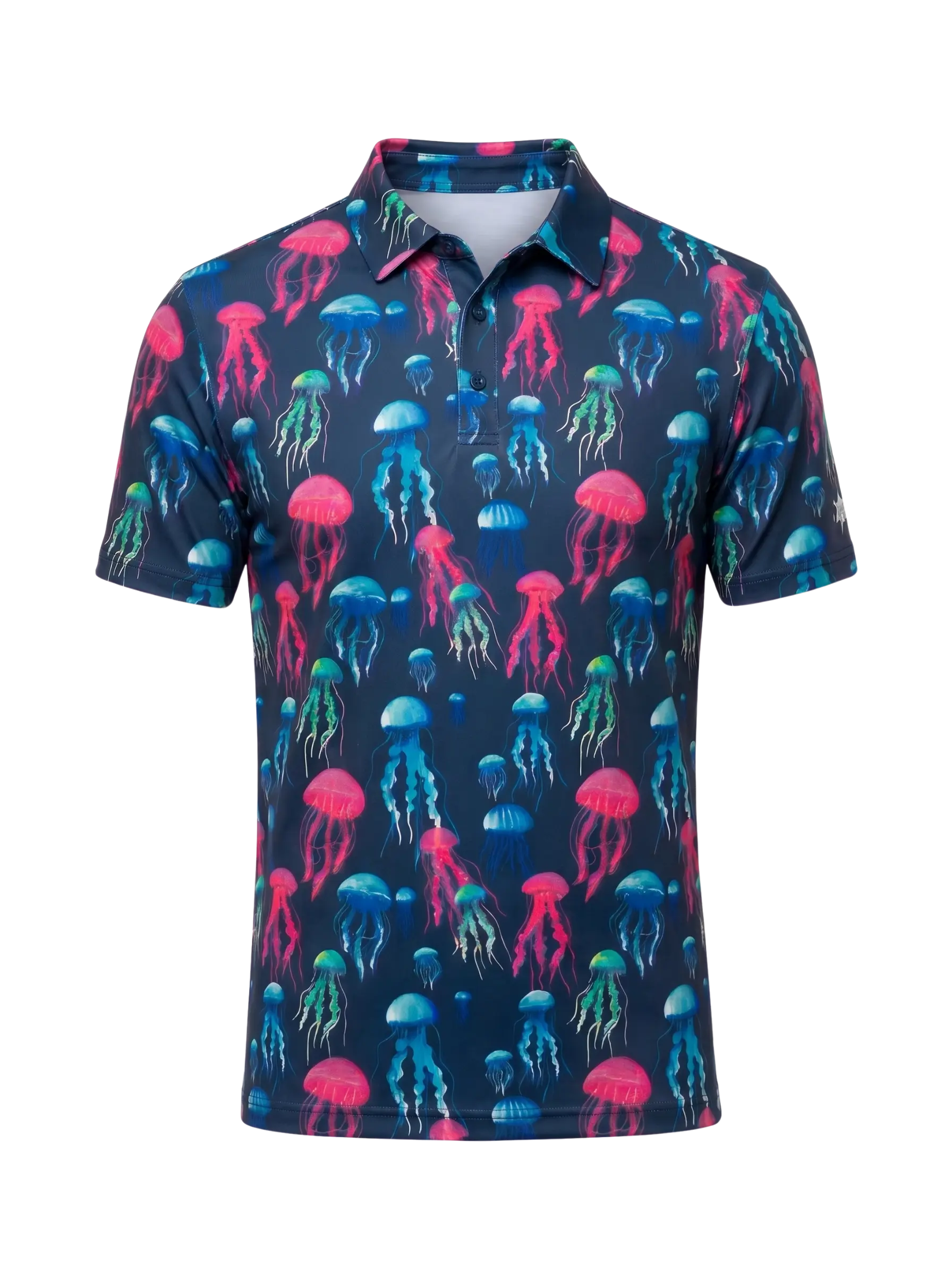 The G.O.A.T. Polo - Sea Jellies - Medieval Blue