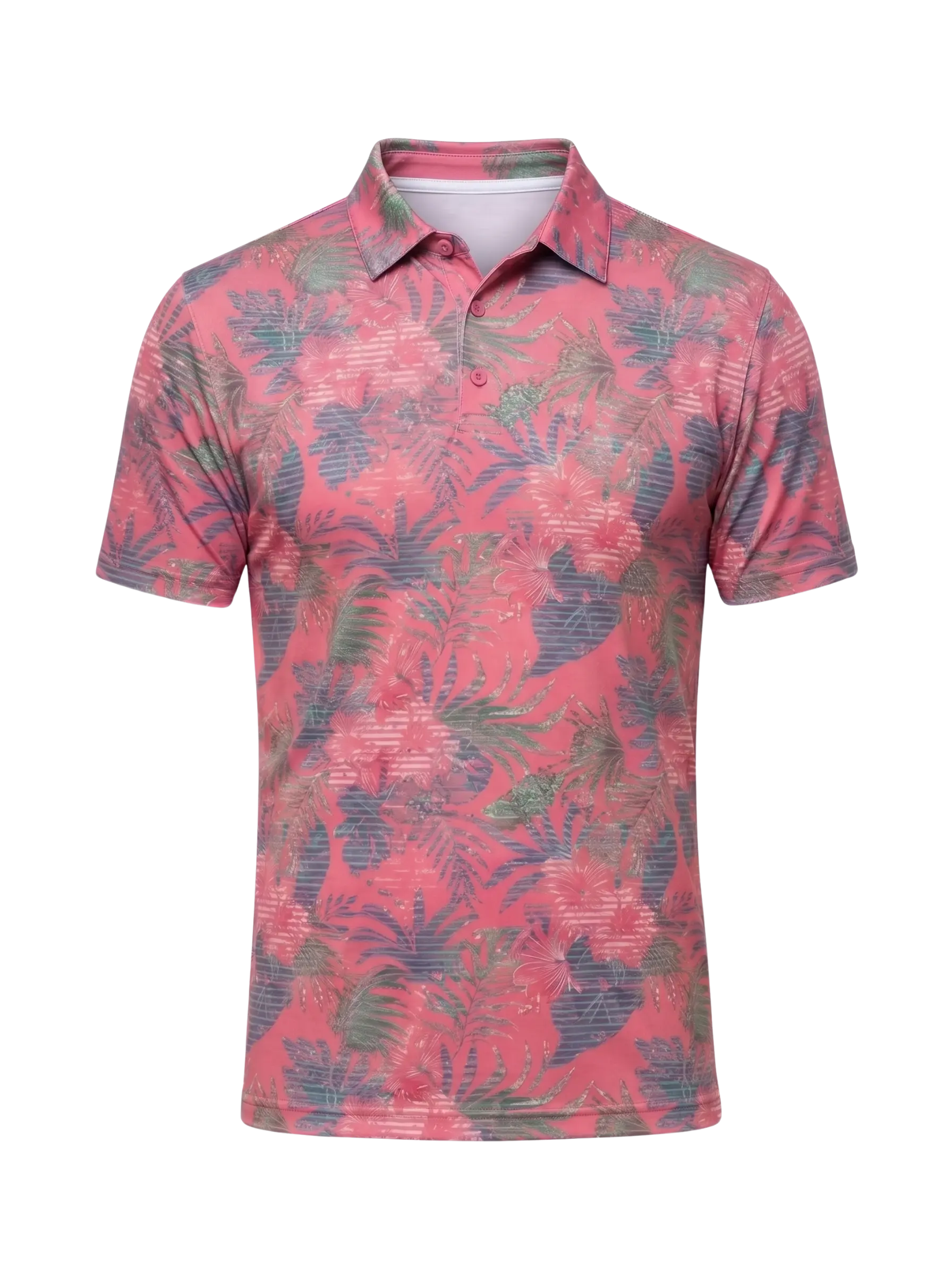 The G.O.A.T. Polo - Tropical Stripe - Calypso Coral