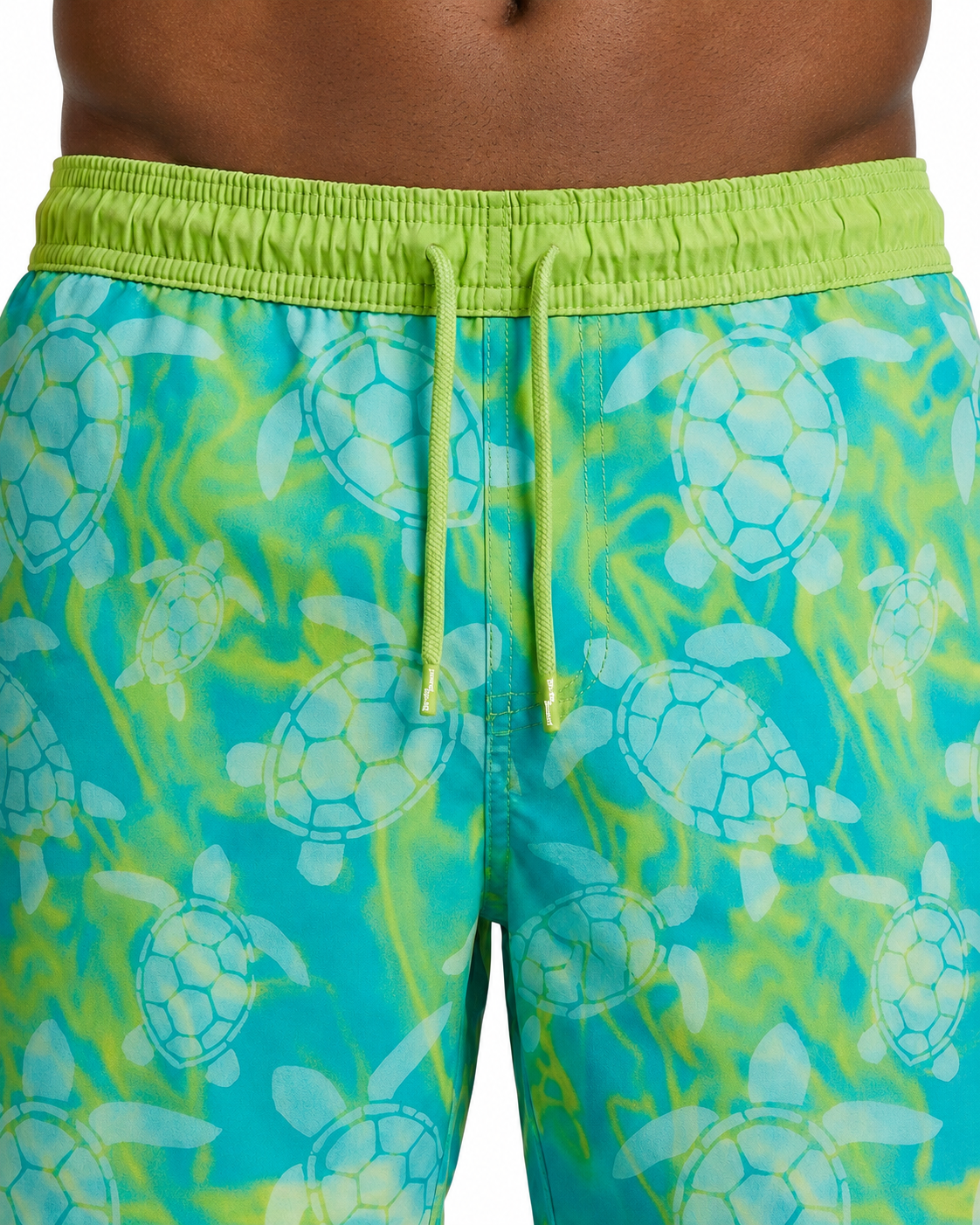 Patrick Swim Short - Swimming Turtles - Sharp Green