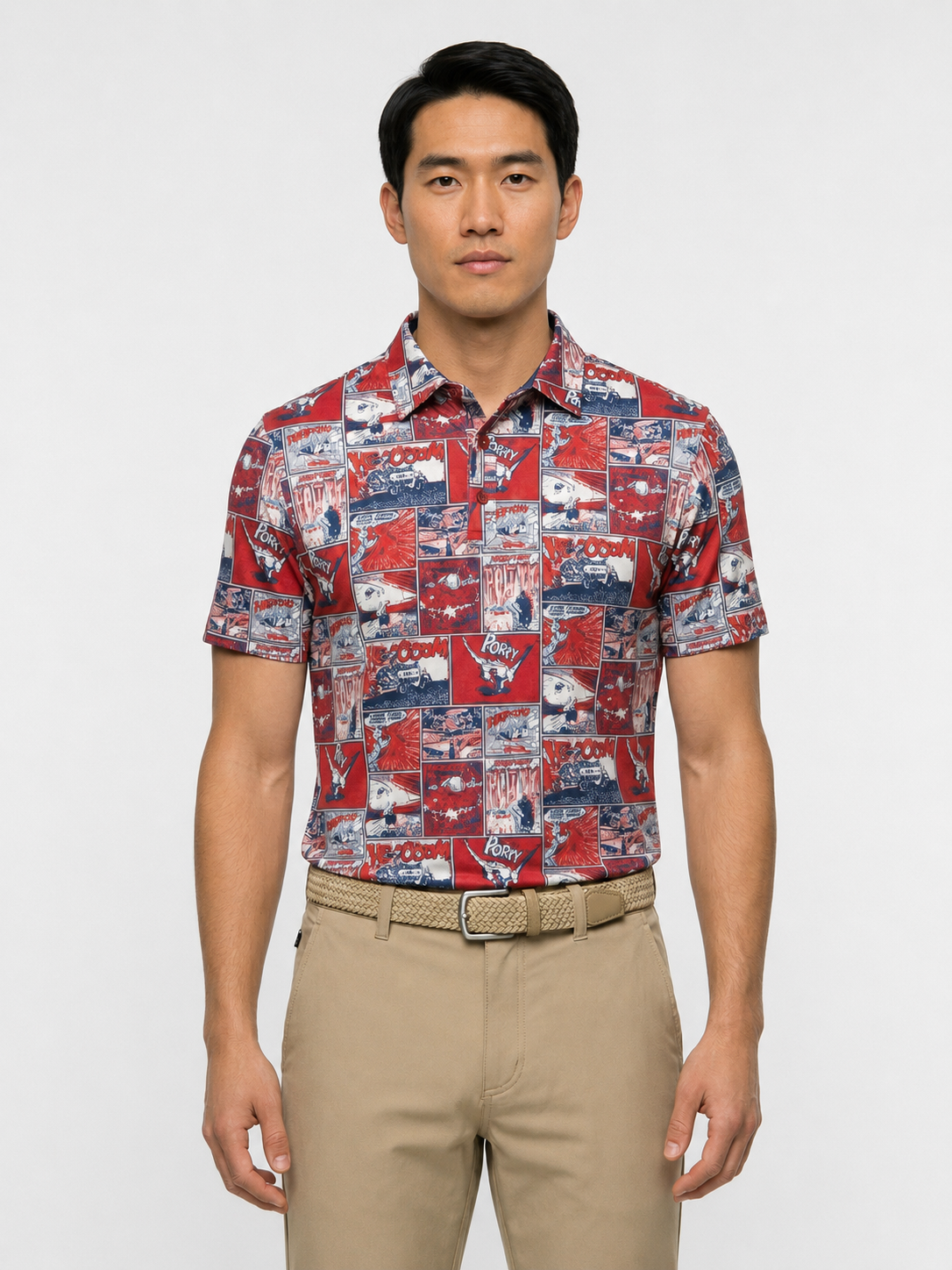 The G.O.A.T. Polo - Pop Art Golf - Red/White/Blue