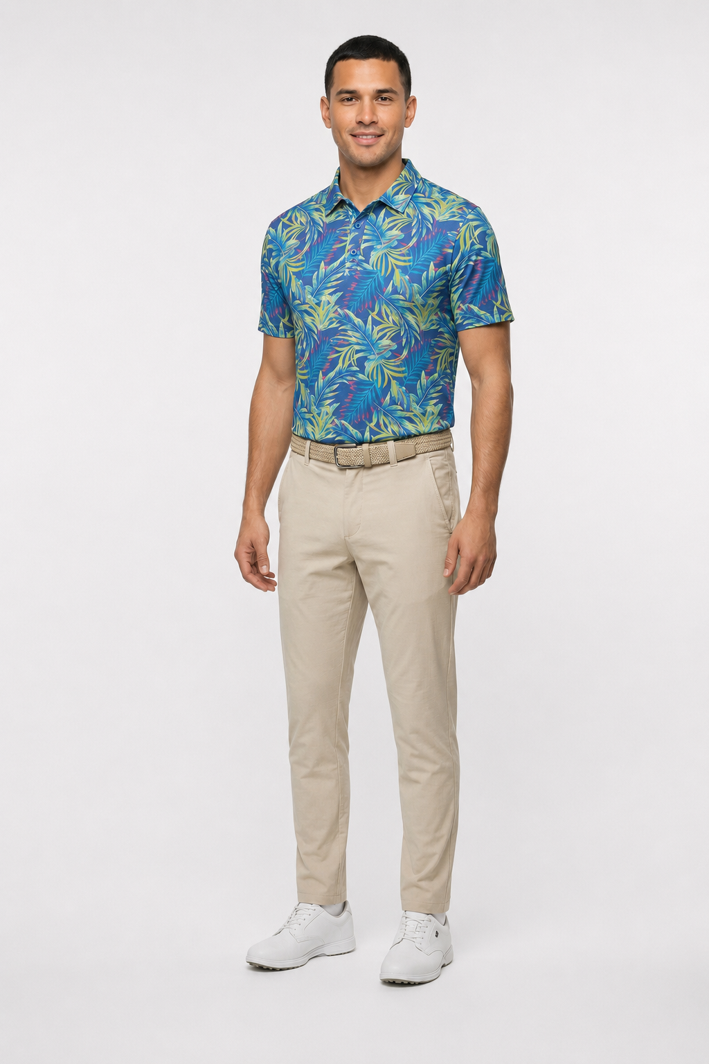 The G.O.A.T. Polo - Jungle Glow - Birdie Blue