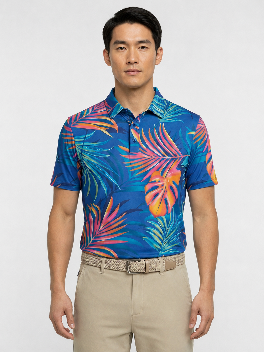 The G.O.A.T. Polo - Flouro Palm - Birdie Blue