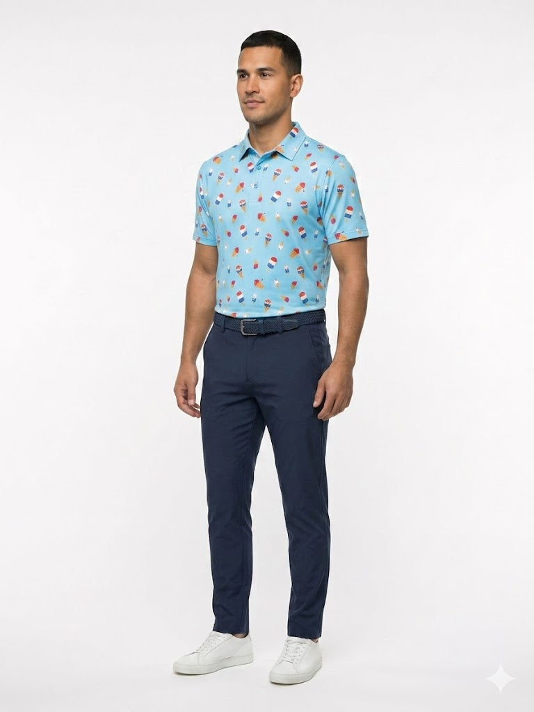 The G.O.A.T. Polo - Ice Cream Drip - Light Blue
