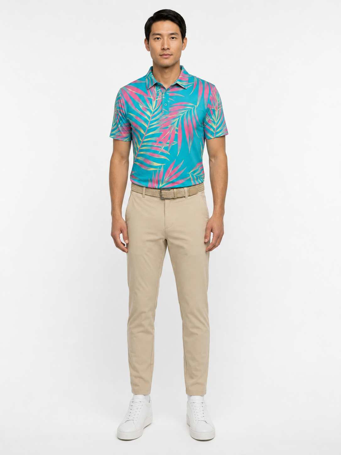 The G.O.A.T. Polo - Leaves - Bachelor Button