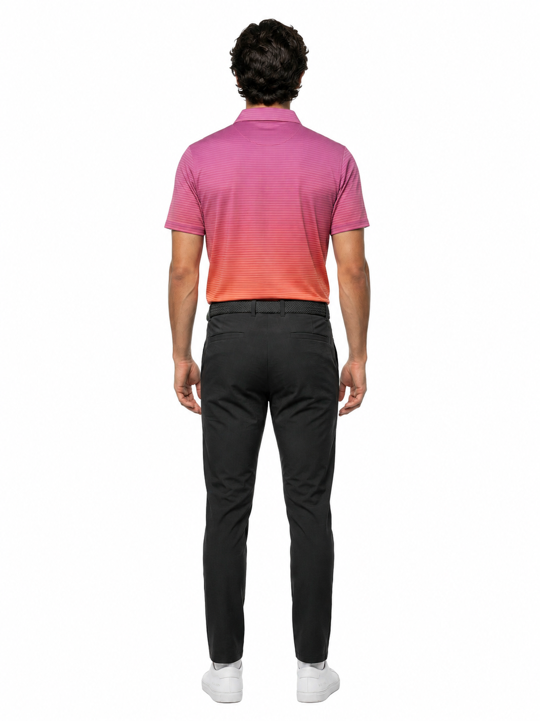 The G.O.A.T. Polo - Ombre Stripe - Electric Purple/Pink