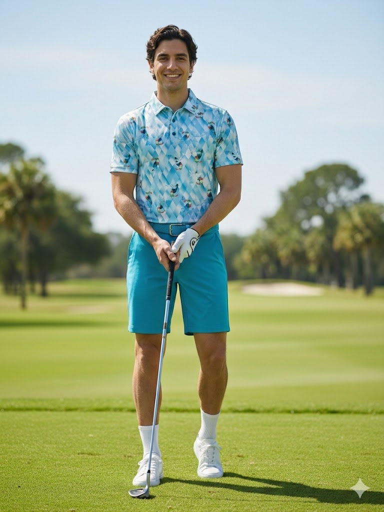 The G.O.A.T. Polo - Toucan Prism - Bachelor Button