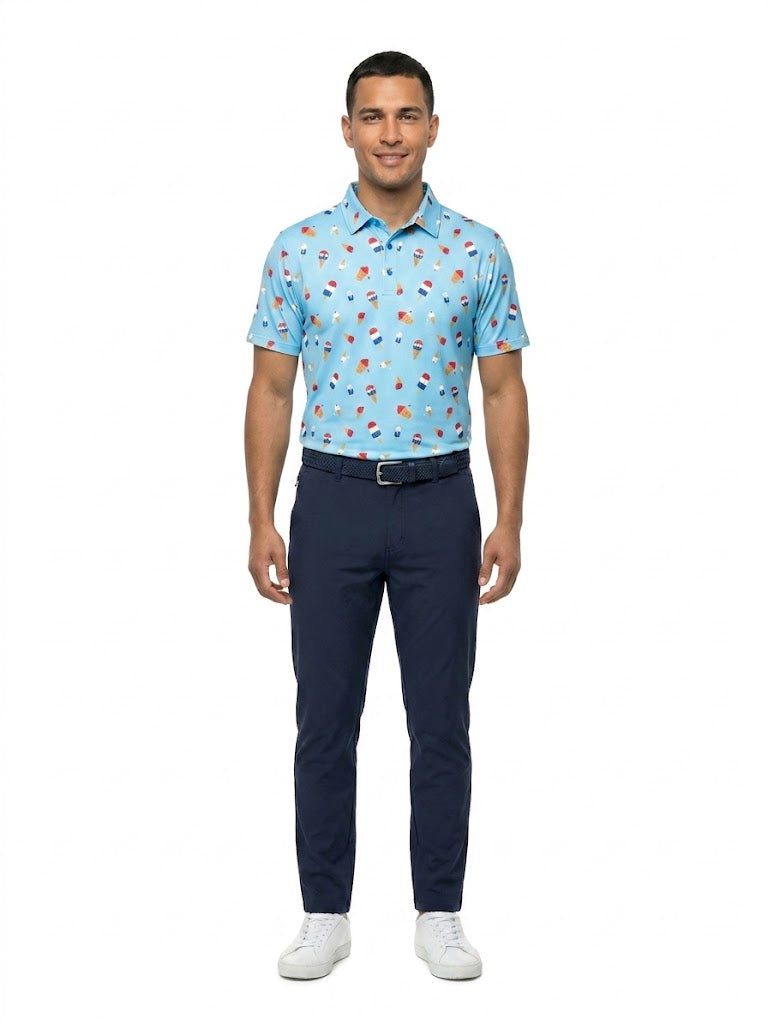 The G.O.A.T. Polo - Ice Cream Drip - Light Blue